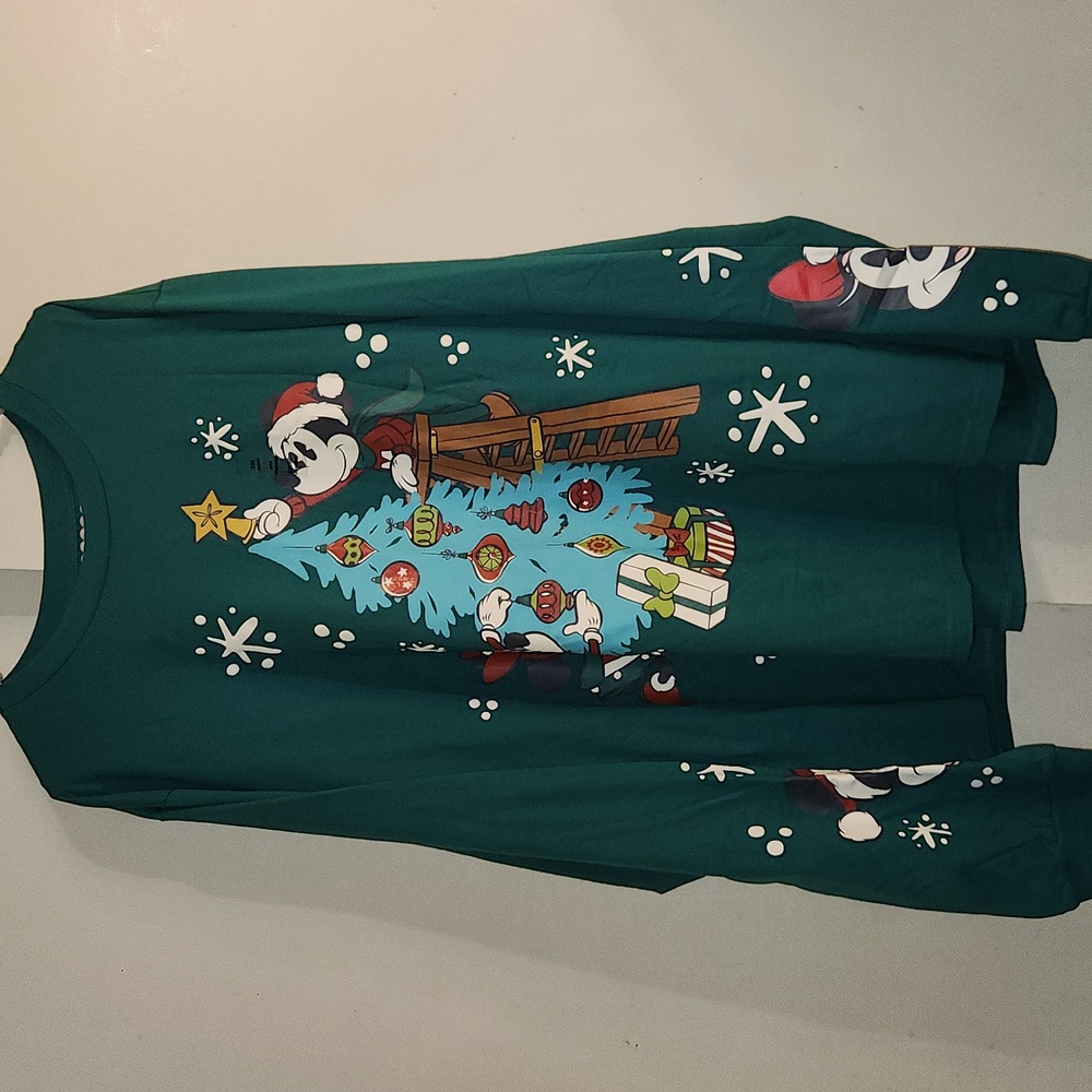 Disney☆Holiday Mickey Minnie Christmas Long Sleeve Shirt - Picture 3 of 6